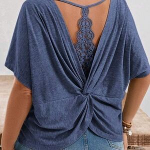 Elegant Black Lace-Trimmed Sleepwear Top